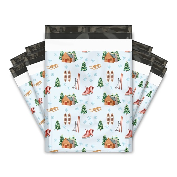 Christmas Snowfall Day Poly Mailers 10x13 Pack of 25 - Picture 3 of 9